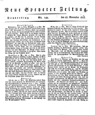 Neue Speyerer Zeitung Donnerstag 27. November 1823