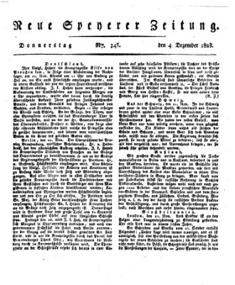 Neue Speyerer Zeitung Donnerstag 4. Dezember 1823