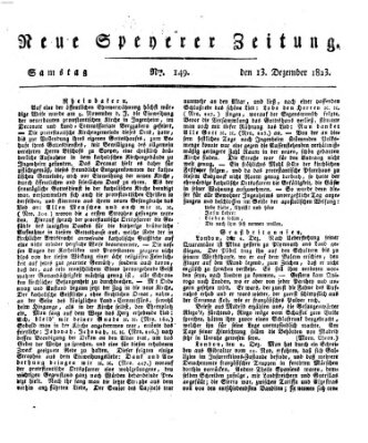 Neue Speyerer Zeitung Samstag 13. Dezember 1823