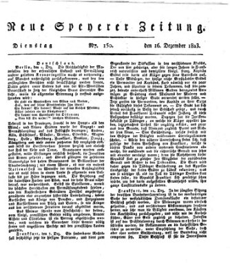 Neue Speyerer Zeitung Dienstag 16. Dezember 1823