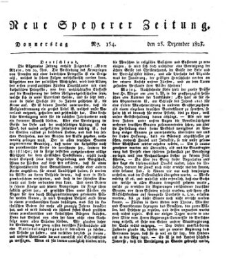 Neue Speyerer Zeitung Donnerstag 25. Dezember 1823