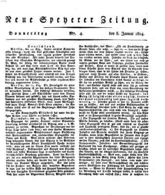 Neue Speyerer Zeitung Donnerstag 8. Januar 1824