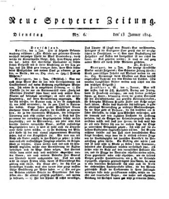 Neue Speyerer Zeitung Dienstag 13. Januar 1824