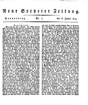 Neue Speyerer Zeitung Donnerstag 15. Januar 1824