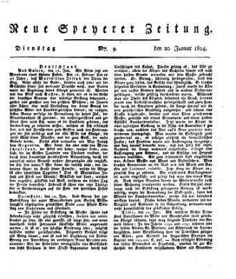 Neue Speyerer Zeitung Dienstag 20. Januar 1824