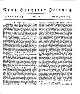 Neue Speyerer Zeitung Donnerstag 22. Januar 1824