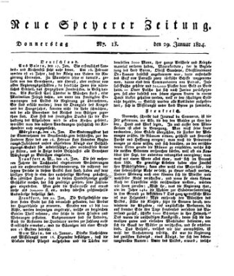 Neue Speyerer Zeitung Donnerstag 29. Januar 1824