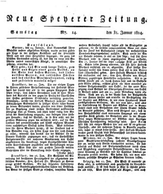 Neue Speyerer Zeitung Samstag 31. Januar 1824