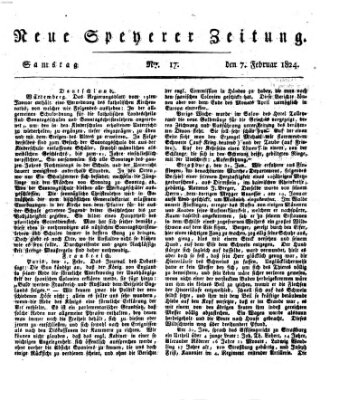 Neue Speyerer Zeitung Samstag 7. Februar 1824