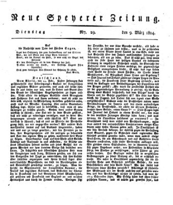 Neue Speyerer Zeitung Dienstag 9. März 1824