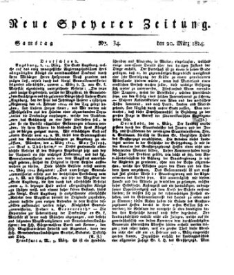 Neue Speyerer Zeitung Samstag 20. März 1824