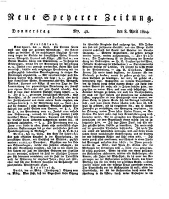 Neue Speyerer Zeitung Donnerstag 8. April 1824