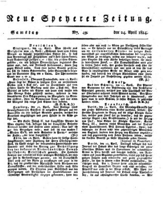 Neue Speyerer Zeitung Samstag 24. April 1824