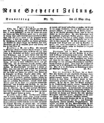 Neue Speyerer Zeitung Donnerstag 13. Mai 1824