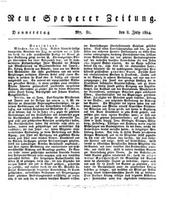 Neue Speyerer Zeitung Donnerstag 8. Juli 1824