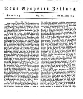 Neue Speyerer Zeitung Samstag 10. Juli 1824