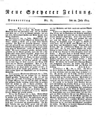 Neue Speyerer Zeitung Donnerstag 22. Juli 1824