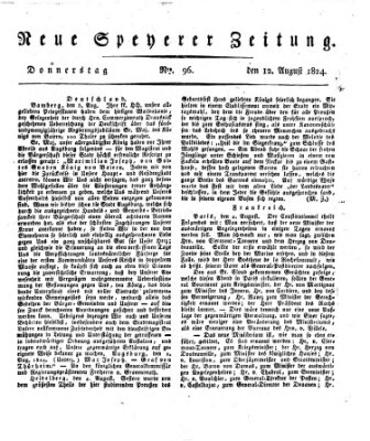 Neue Speyerer Zeitung Donnerstag 12. August 1824