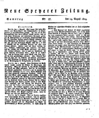 Neue Speyerer Zeitung Samstag 14. August 1824