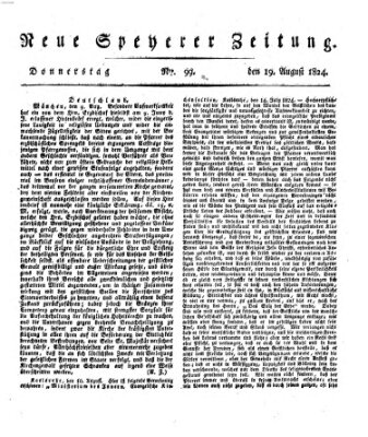 Neue Speyerer Zeitung Donnerstag 19. August 1824