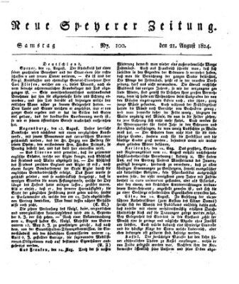 Neue Speyerer Zeitung Samstag 21. August 1824