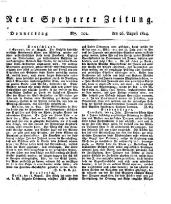 Neue Speyerer Zeitung Donnerstag 26. August 1824