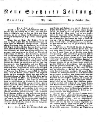 Neue Speyerer Zeitung Samstag 9. Oktober 1824