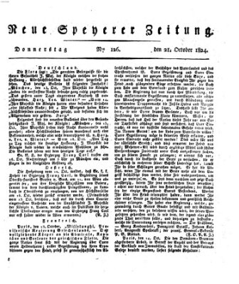 Neue Speyerer Zeitung Donnerstag 21. Oktober 1824