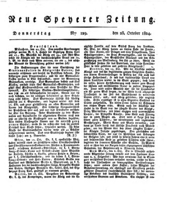 Neue Speyerer Zeitung Donnerstag 28. Oktober 1824