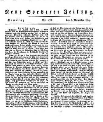 Neue Speyerer Zeitung Samstag 6. November 1824