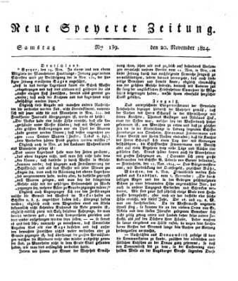 Neue Speyerer Zeitung Samstag 20. November 1824