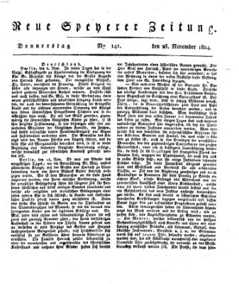 Neue Speyerer Zeitung Donnerstag 25. November 1824