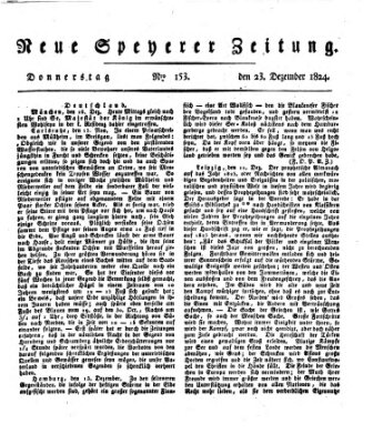 Neue Speyerer Zeitung Donnerstag 23. Dezember 1824