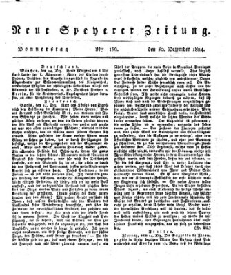 Neue Speyerer Zeitung Donnerstag 30. Dezember 1824