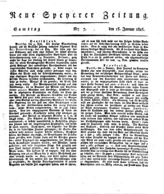 Neue Speyerer Zeitung Samstag 15. Januar 1825