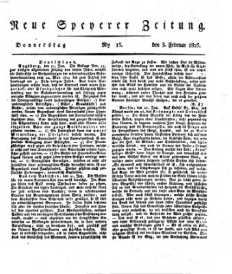 Neue Speyerer Zeitung Donnerstag 3. Februar 1825