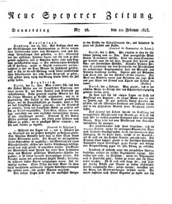 Neue Speyerer Zeitung Donnerstag 10. Februar 1825