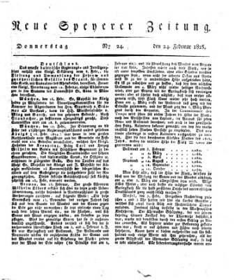 Neue Speyerer Zeitung Donnerstag 24. Februar 1825