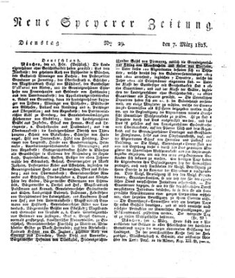 Neue Speyerer Zeitung Montag 7. März 1825