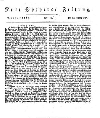 Neue Speyerer Zeitung Donnerstag 24. März 1825