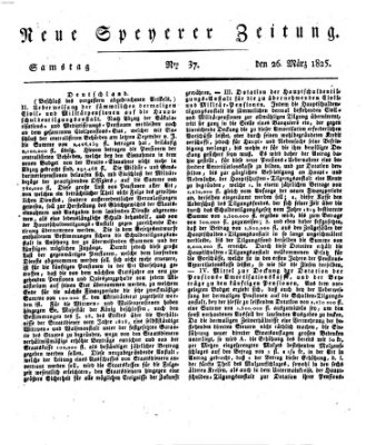 Neue Speyerer Zeitung Samstag 26. März 1825