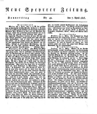 Neue Speyerer Zeitung Donnerstag 7. April 1825