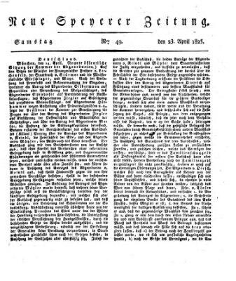 Neue Speyerer Zeitung Samstag 23. April 1825