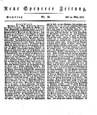 Neue Speyerer Zeitung Samstag 14. Mai 1825