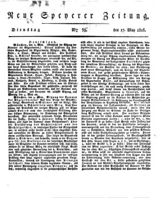 Neue Speyerer Zeitung Dienstag 17. Mai 1825