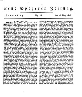 Neue Speyerer Zeitung Donnerstag 26. Mai 1825