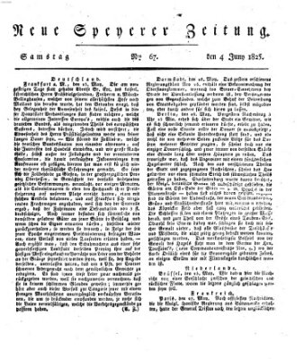 Neue Speyerer Zeitung Samstag 4. Juni 1825