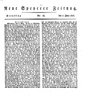 Neue Speyerer Zeitung Dienstag 7. Juni 1825