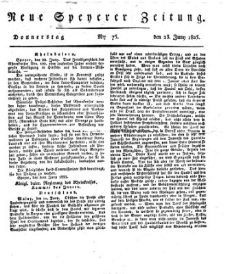 Neue Speyerer Zeitung Donnerstag 23. Juni 1825