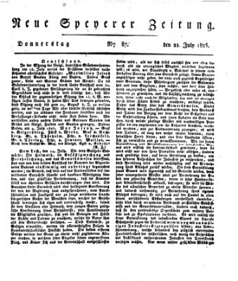 Neue Speyerer Zeitung Donnerstag 21. Juli 1825